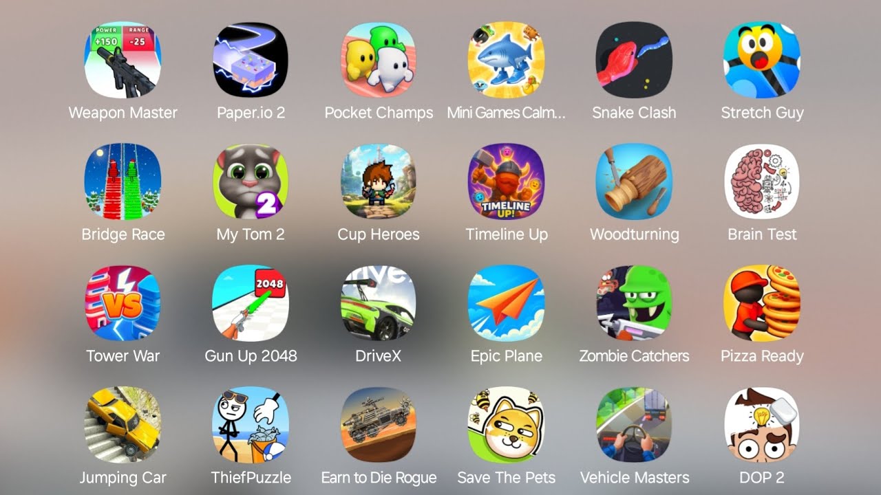 Royal Match, DOP 2, Bridge Race, PvZ 2, Timeline Up, Paper.io...