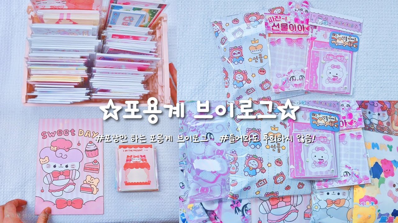 ☆포용계 브이로그☆ #초보문구사장 #sticker #문구덕후 #추천추천추천추천 #하니 #포용계 #포장