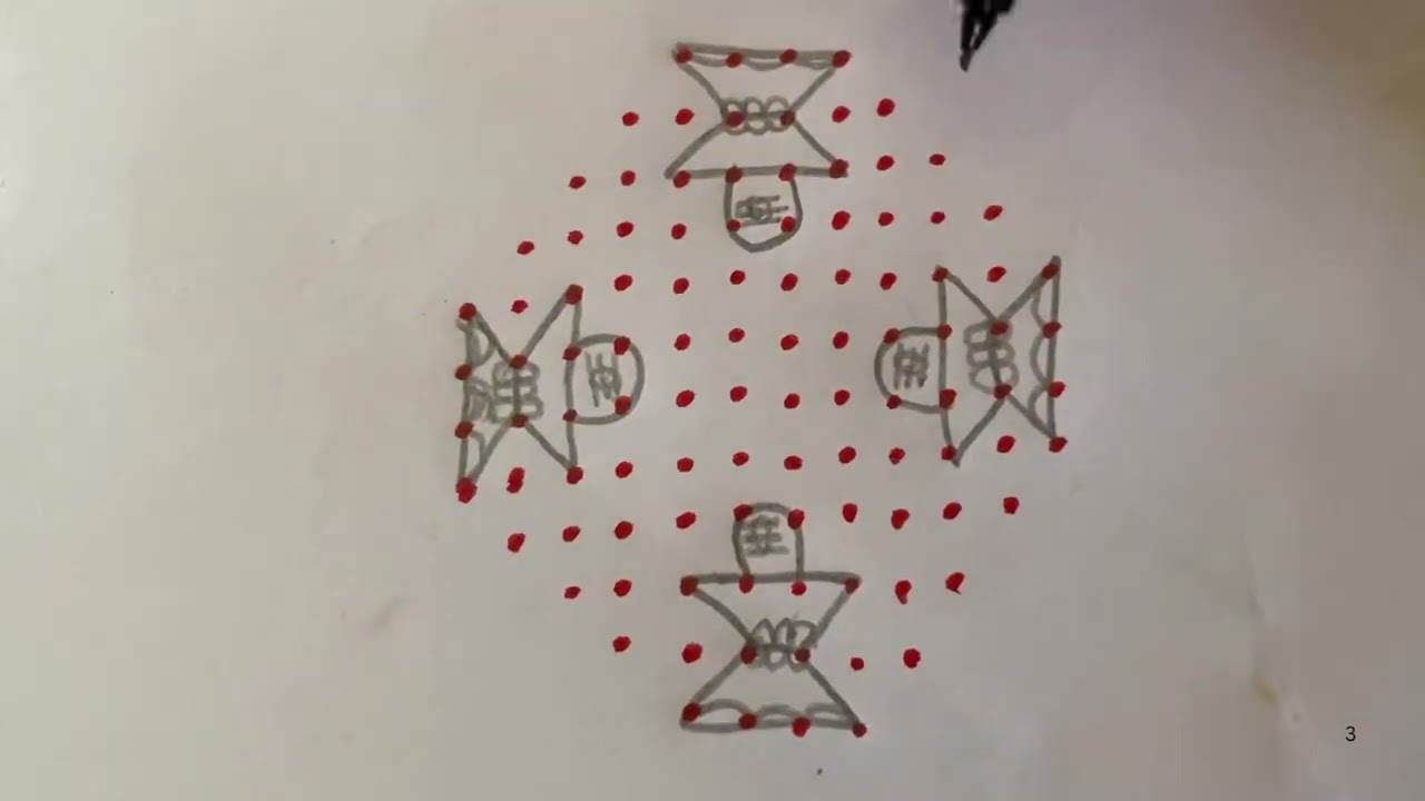 # 1052 easy sivalingam kolam by using 12 dots 4 rows to 4