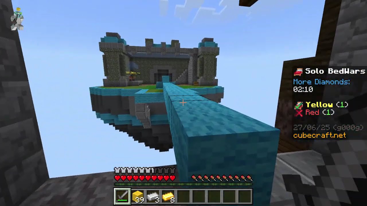 🤡¡¡¡Mato a un HACKER y le BANEAN al momento!!! | Minecraft Bedrock - Cubecraft - Bedwars Solo #1