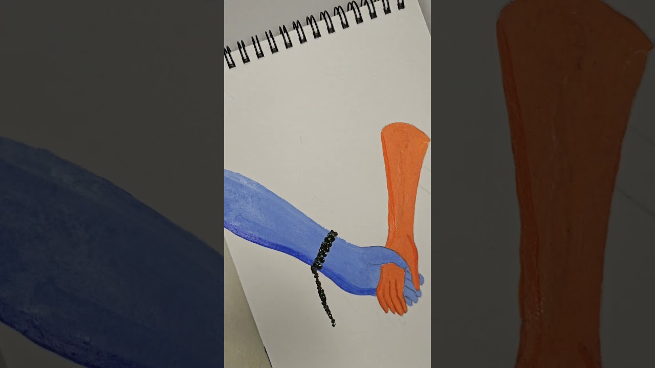 Shiv Parvati hand holding painting