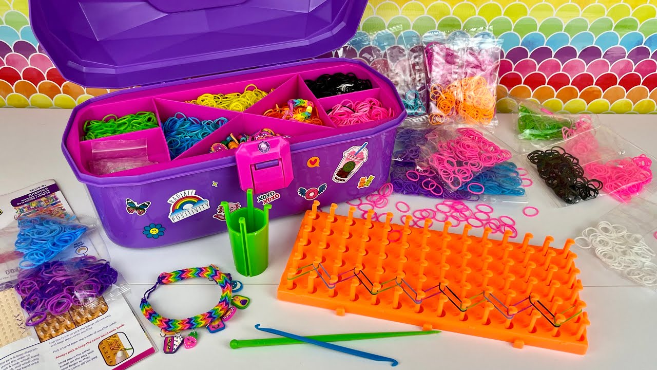 Let’s Make a Fishtail Loom Bracelet with the Super Cra-Z-Loom Caddy | Rainbow Rubber Band Organizer