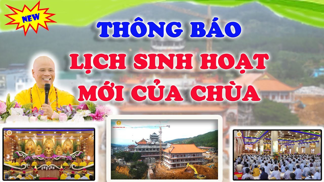THÔNG BÁO LỊCH SINH HOẠT MỚI CỦA CHÙA QUÁN THẾ ÂM