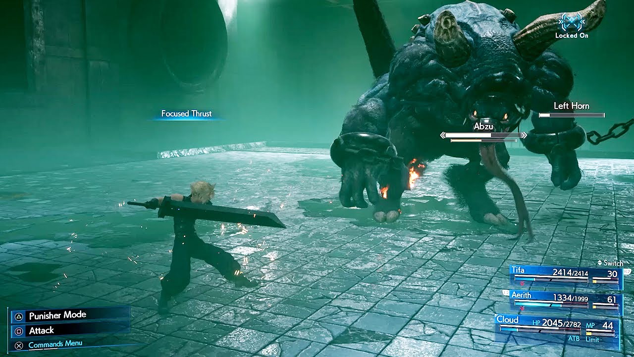 Final Fantasy 7 Remake: Cloud, Tifa, Aerith combat gameplay