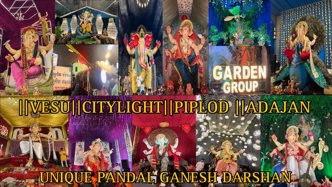Surat Famous Ganpati Darshan 2024 😍  || Surat Ganesh Darshan 2024 || Unique Ganesh Darshan
