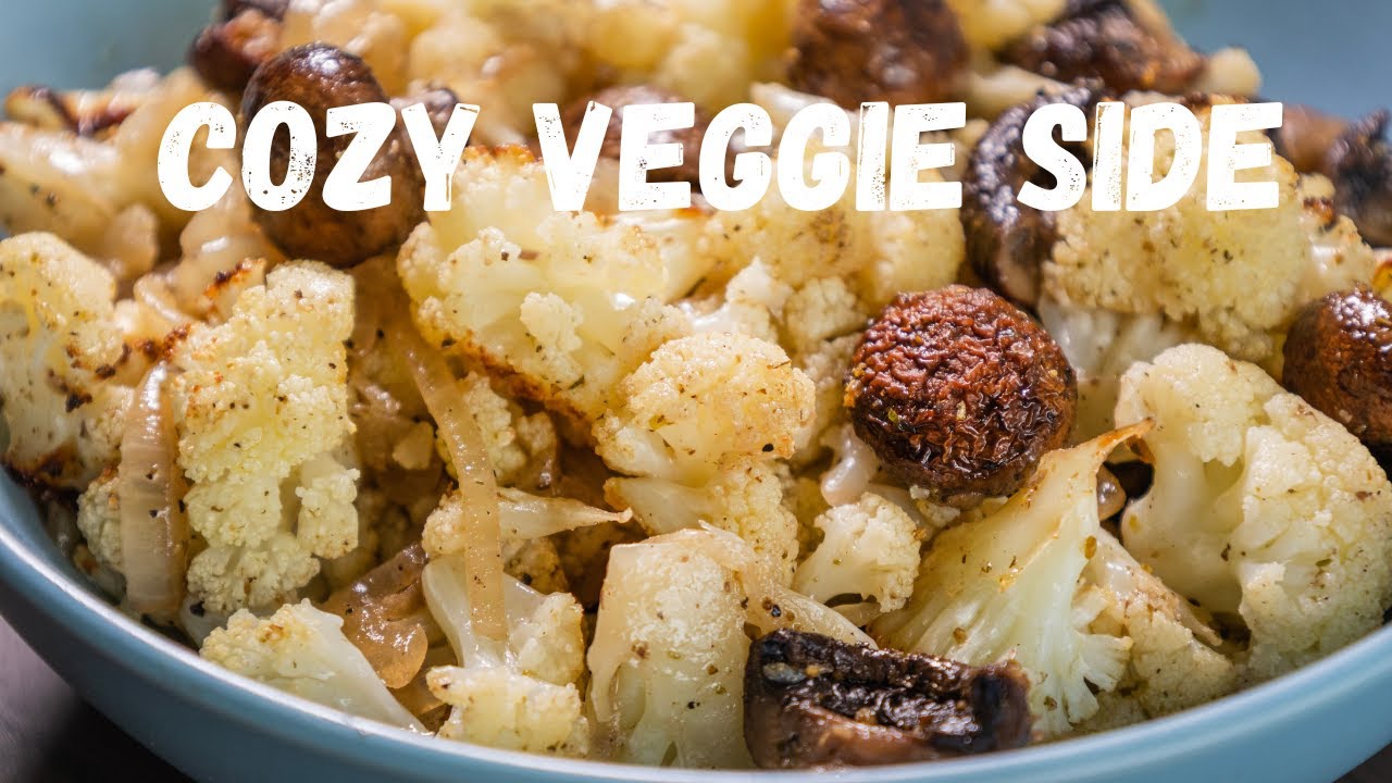 The BEST Roasted Cauliflower & Mushrooms | Easy Cozy Recipe