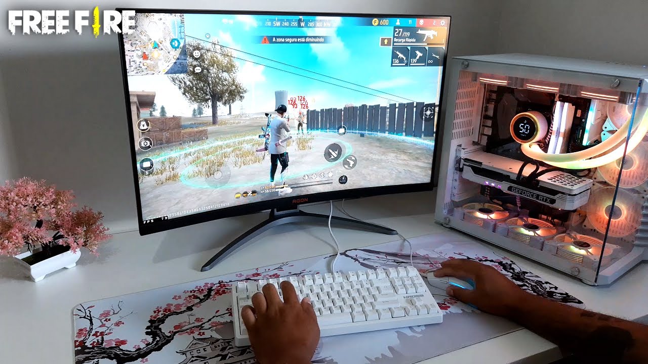 FREE FIRE NA VISÃO DE UM PC EMULADORES VOLTARAM PARA A RANQUEADA (POV) Handcam 🤩