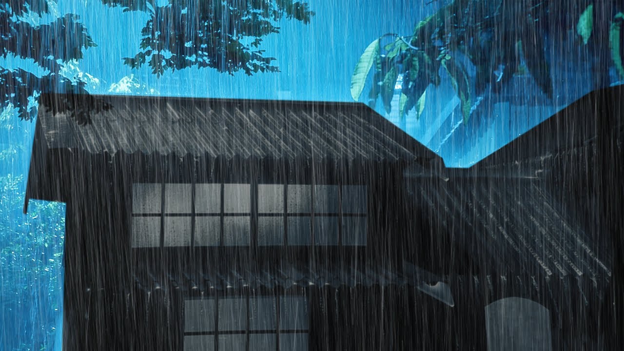 Calm Your Mind Tonight with Heavy Rain and Distant Thunder on a Tin Roof