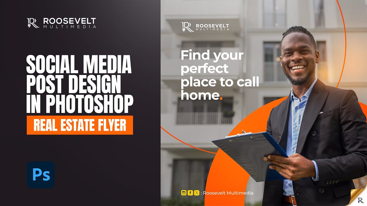 Social media post design in Photoshop | Real Estate Flyer