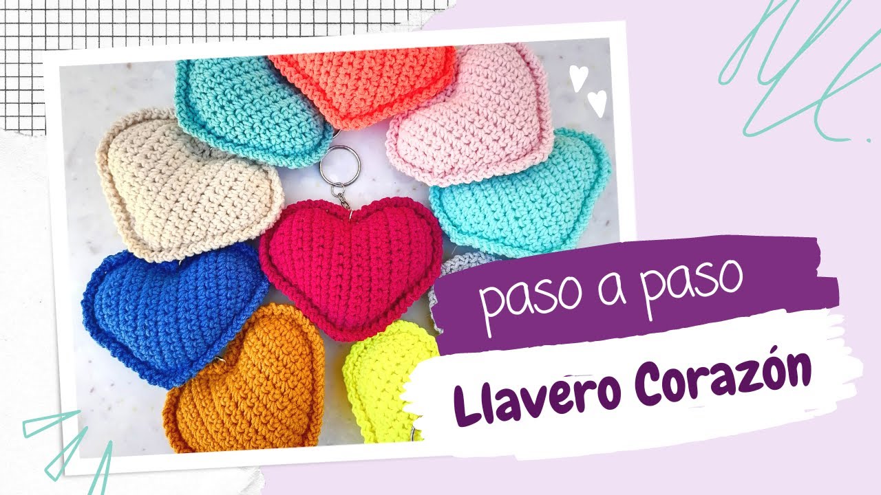Aprende a tejer este llavero Corazón a crochet, PARA PRINCIPIANTES, paso a paso