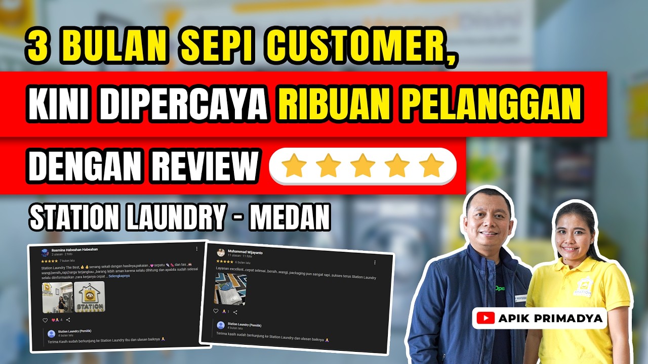3 Bulan Sepi, Kini Dipercaya Ribuan Pelanggan dengan Review ⭐⭐⭐⭐⭐ - Station Laundry Medan