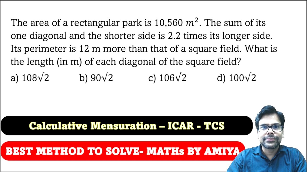 ICAR Mensuration | Super Important for CAT MBA Exam | The area of a rectangular park is 10,560