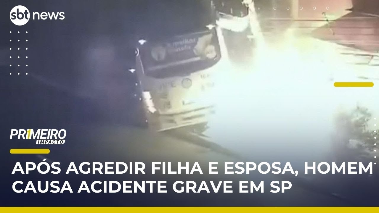 Homem embriagado bate em ônibus e causa grave acidente no ABC Paulista | #PrimeiroImpacto