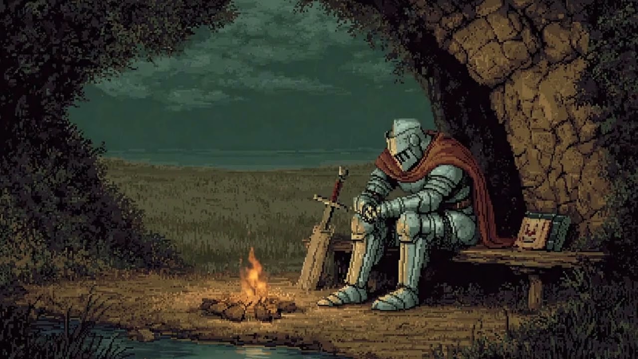 Medieval Fantasy Night Ambience – Bonfire at the Castle for Deep Sleep & Study Focus