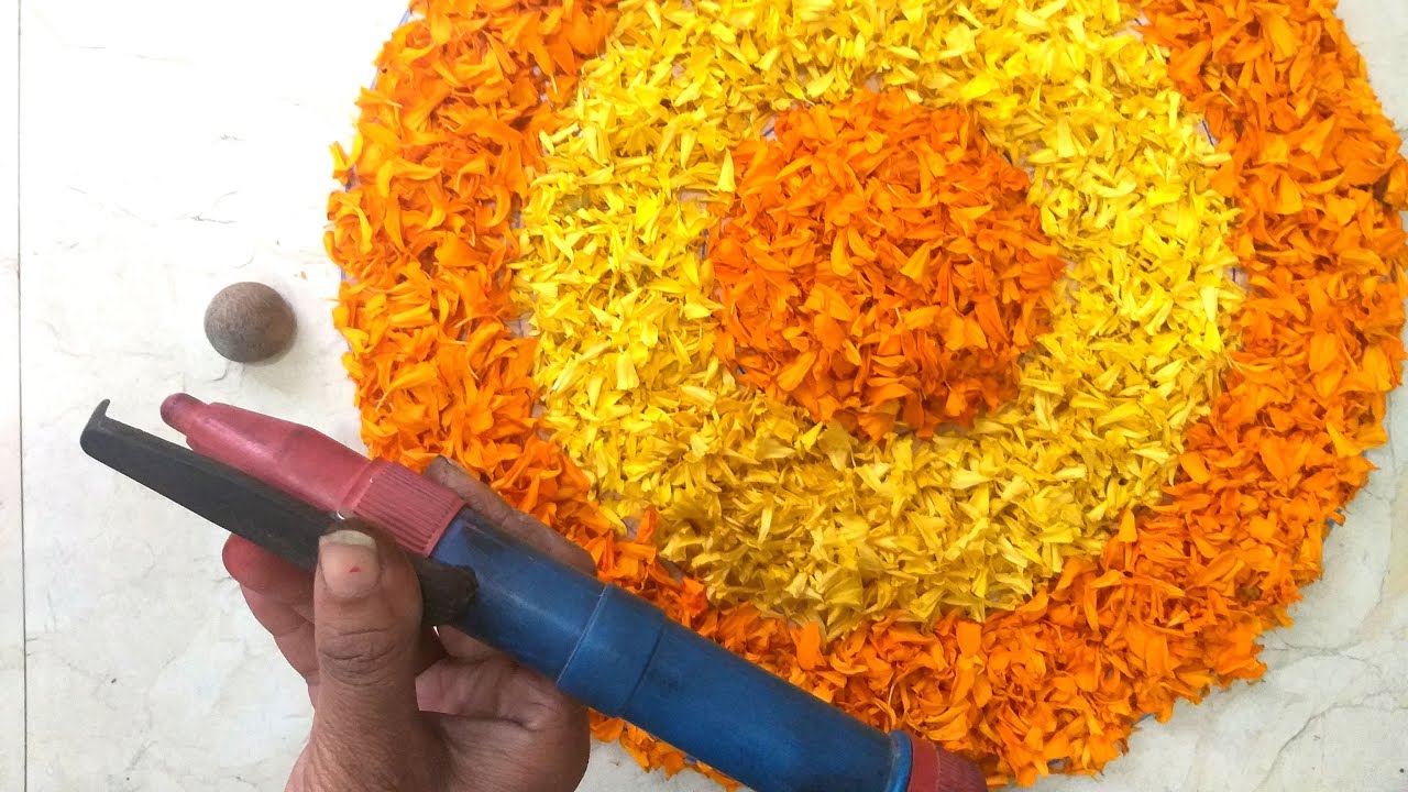 Easy Phoolon ki rangoli | Simple Flower Decoration for Diwali | Small rangoli designs with flower
