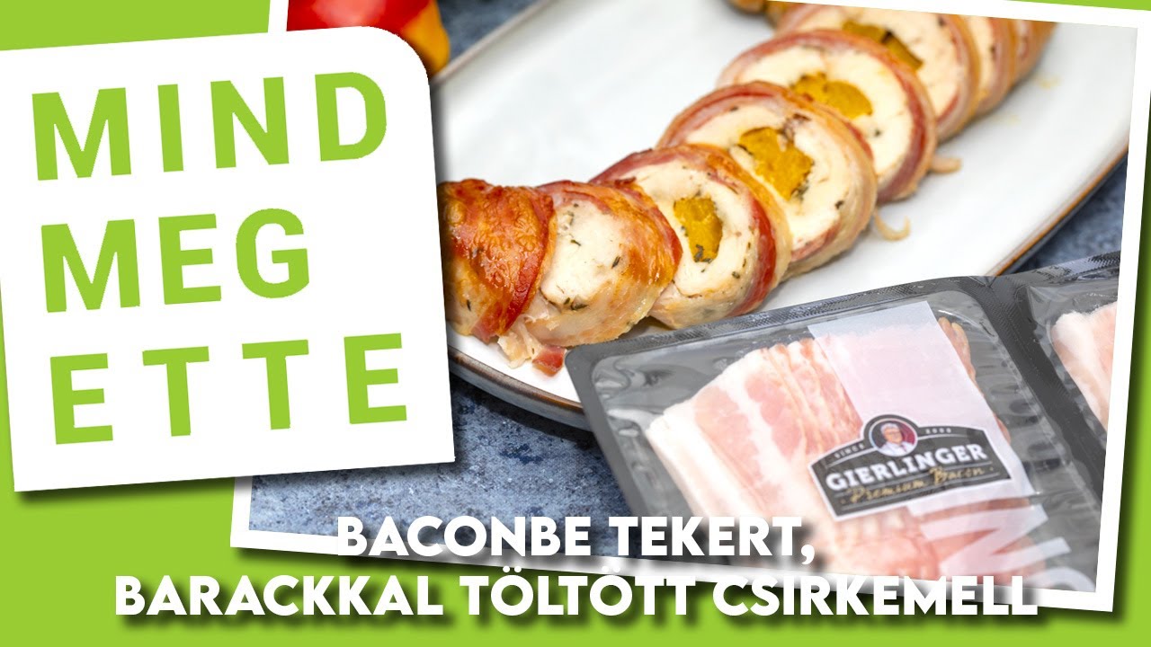 Baconbe tekert, barackkal töltött csirkemell | Mindmegette.hu