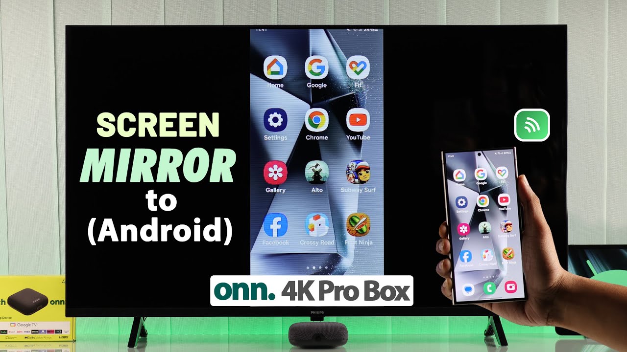 Screen Mirror Android Phone To ONN. 4K Pro TV Box!