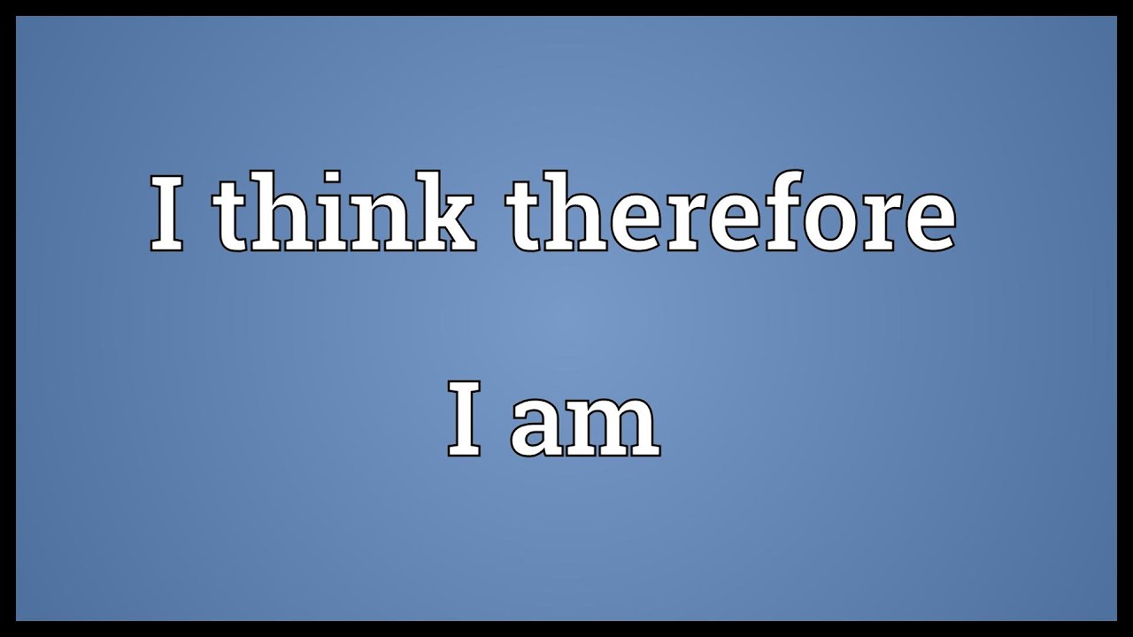 I think therefore I am Meaning