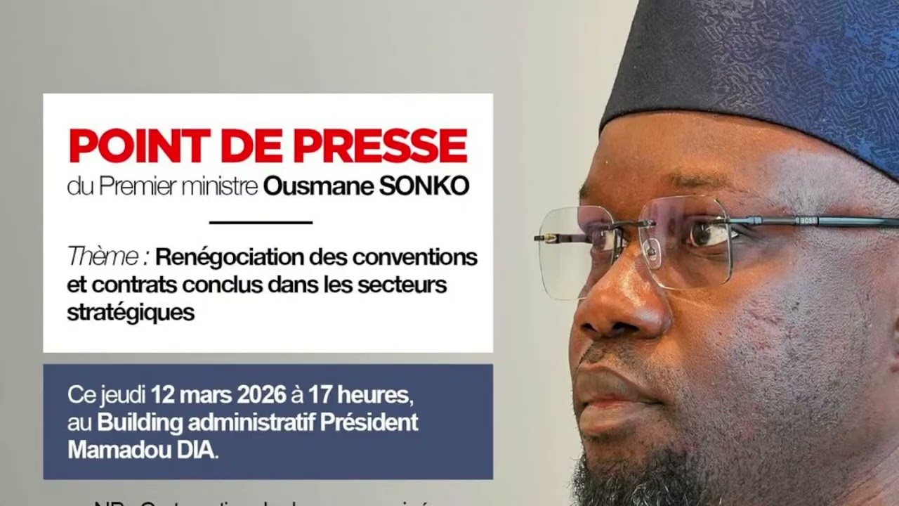 🔴 #DIRECT- Conférence de presse du Premier ministre Ousmane Sonko sur les renégociations de contra