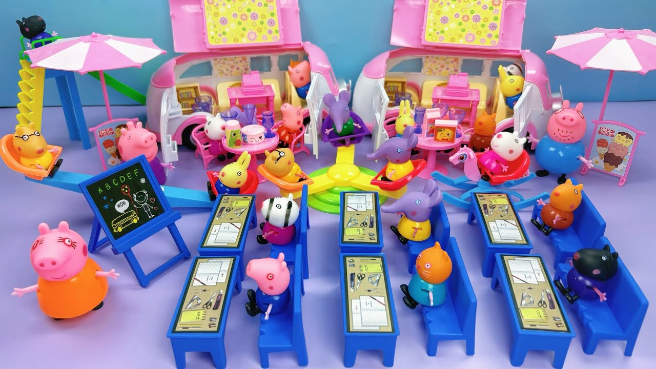 7 minutes Satisfying Cute Peppa Pig Page Amusement Park Toys ASM R | Toys Review
