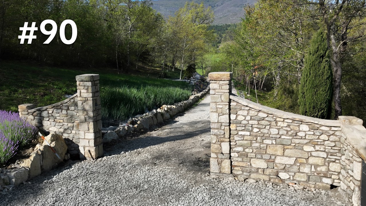#90 We build ITALIAN STONE ENTRANCE GATE using over 100-YEAR-OLD stones from our ruined stable.