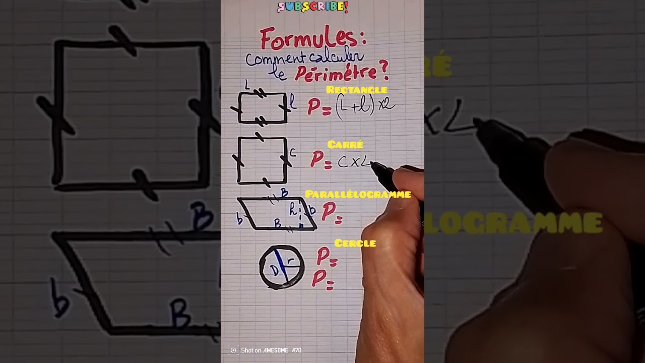 Les formules : comment calculer le P&eacute;rim&egrave;tre ?#vid&eacute;o short #g&eacute;om&eacute;trie