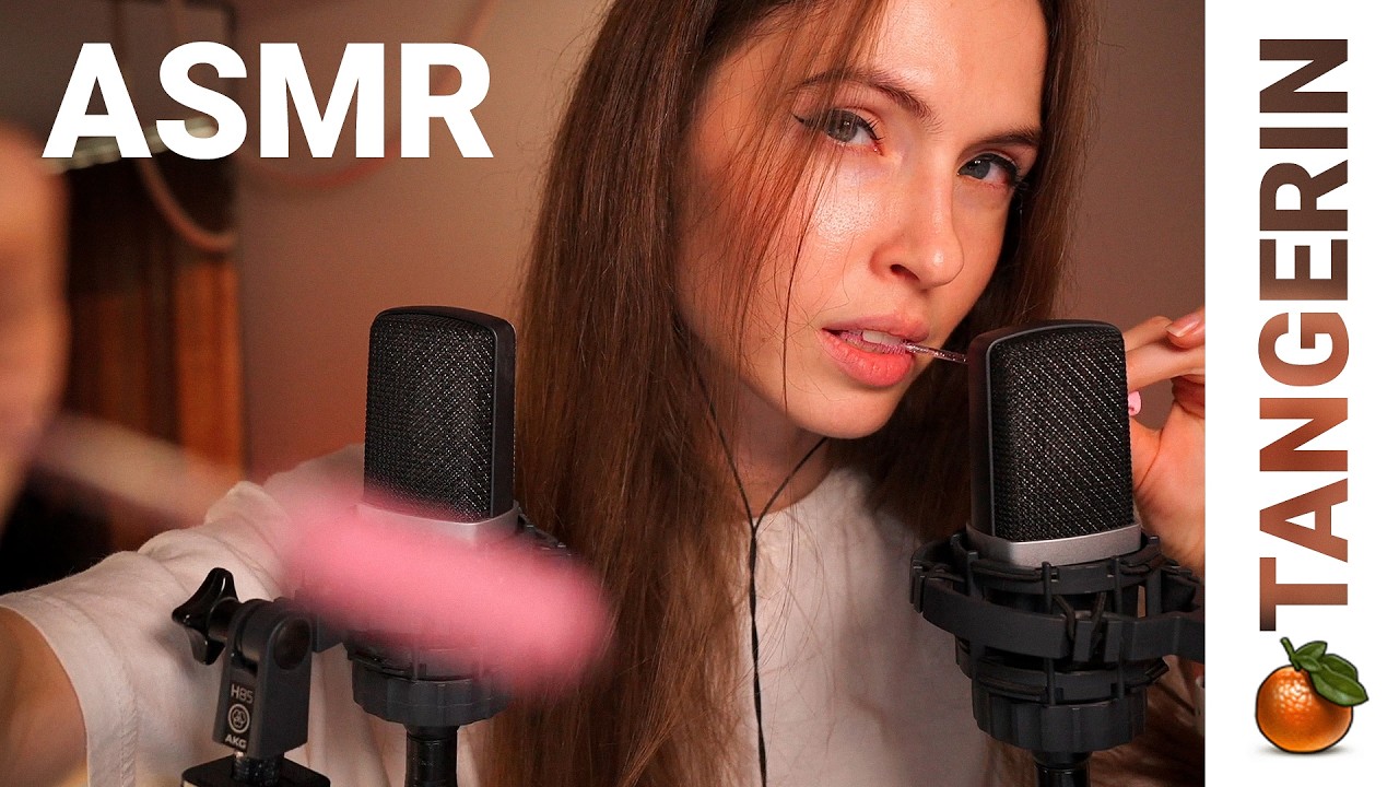 ASMR Mic Scratching, Soft Mouth Sounds & Spoolie Nibbling | Tangerin