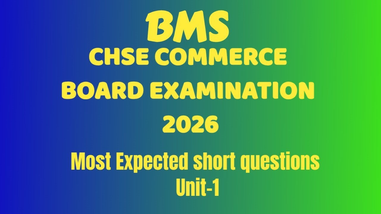 CHSE COMMERCE BMS #chseodisha #chse #businessmathematics All probable questions in UnIt-1