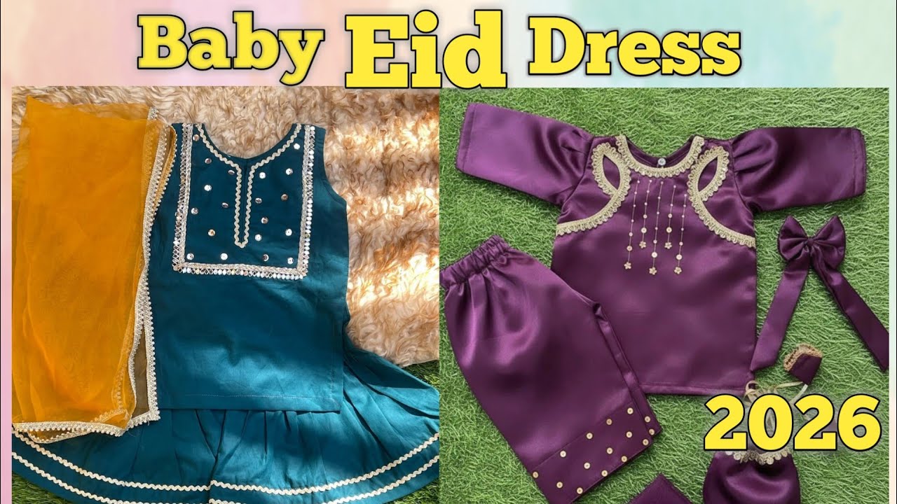 Latest Baby Girl Eid Dress Designs 2026 | Stylish Gotta Kinari Party Wear Dresses