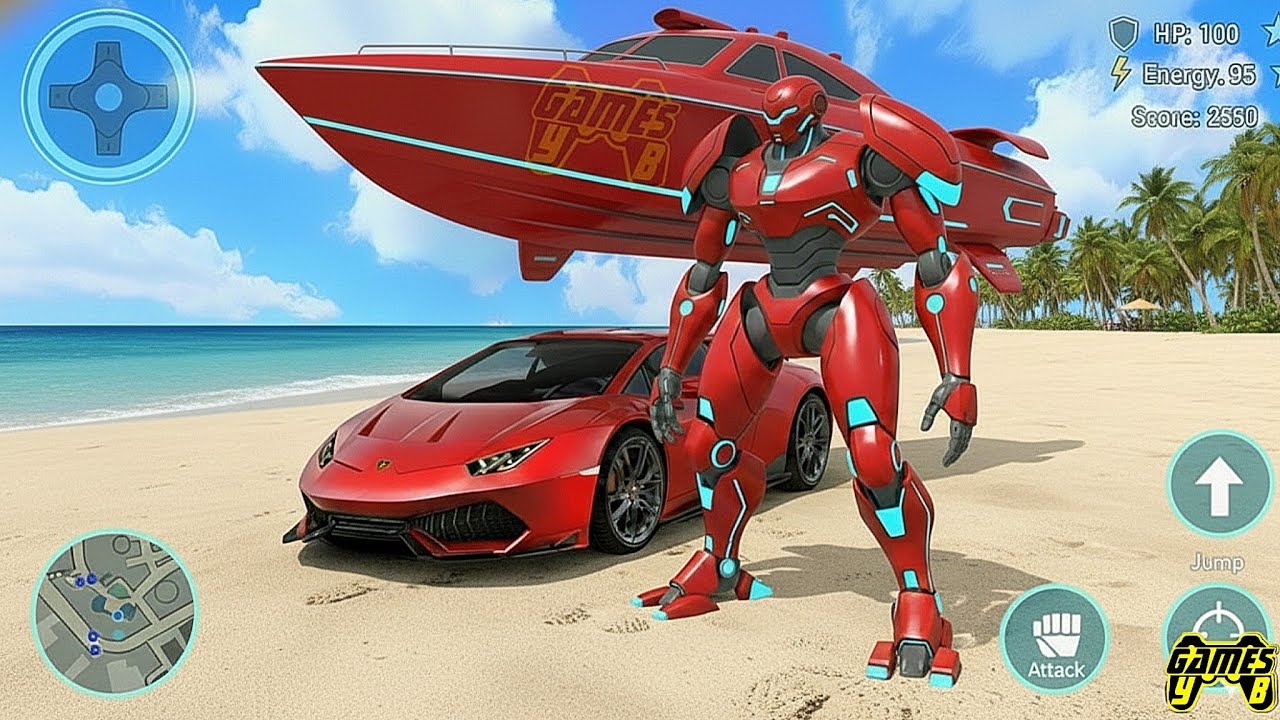 Speedboat Robot Transform Wars: Car Drone Speedboat Robot Game 2026 - Android Gameplay