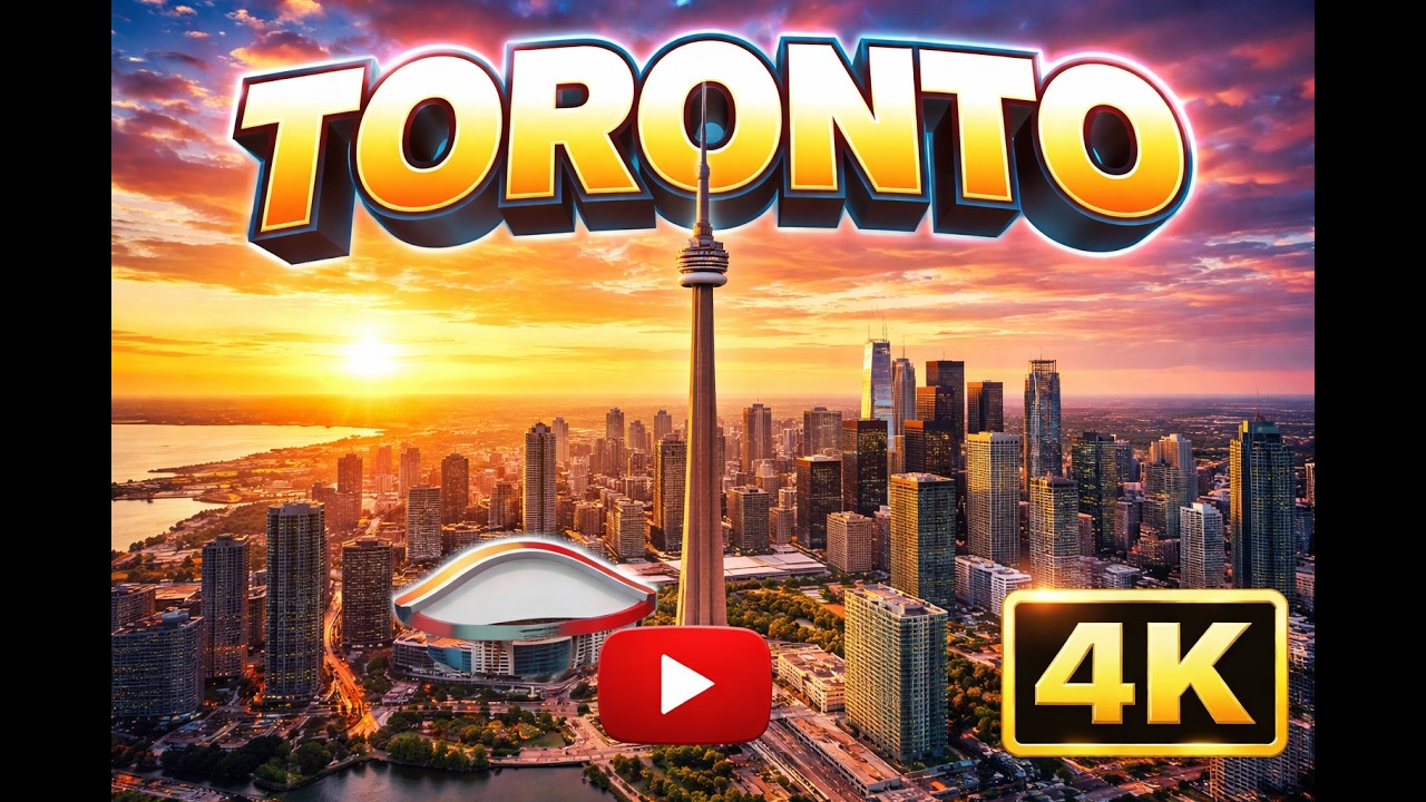 Cinematic 4k Drone And Walking Shots Of Beautiful Downtown Toronto Canada