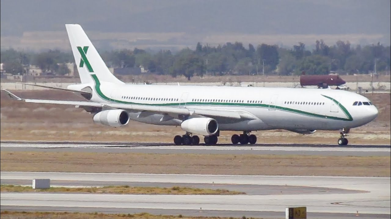 Raro Airbus A340-300 de Air X charter 🇲🇹 • Aeropuerto Felipe Ángeles 🇲🇽 • Aterrizaje y despegue