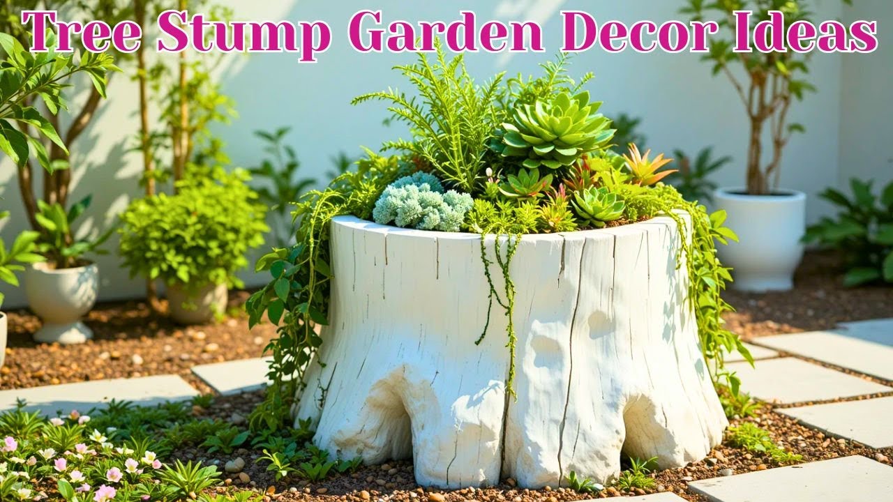 Simple Tricks to Instantly Improve Your Tree Stump Garden Decor