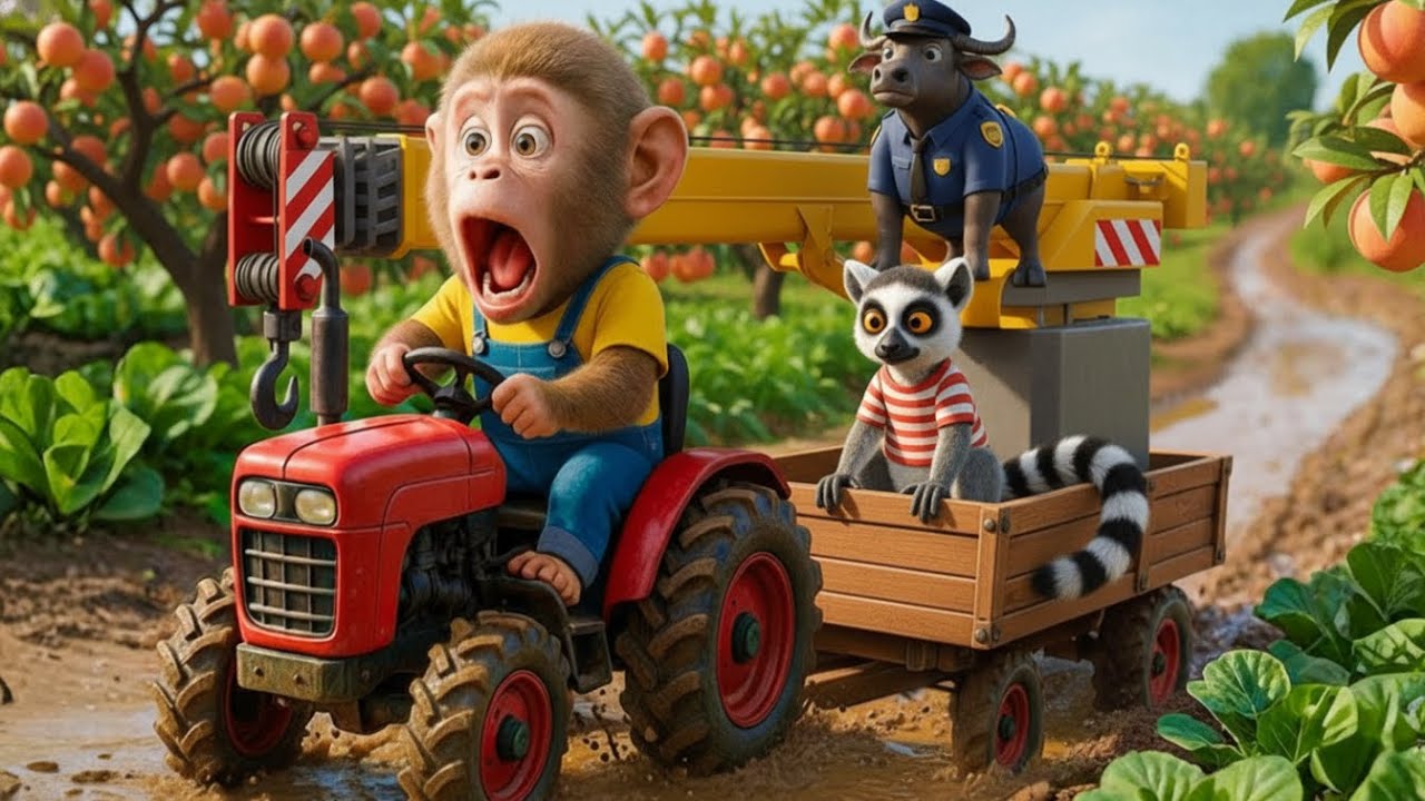 FUNNY MONKEY FARMER CATCHES PEACH THIEF! 🍑 Lemur Arrested by Security
