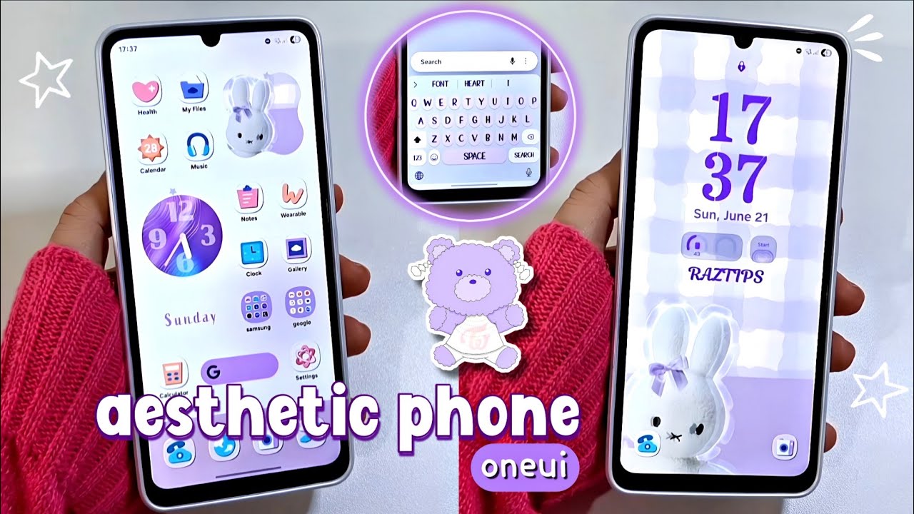 customize my samsung galaxy a07 with me 🪻✨️ one ui 8 💜 lavender theme