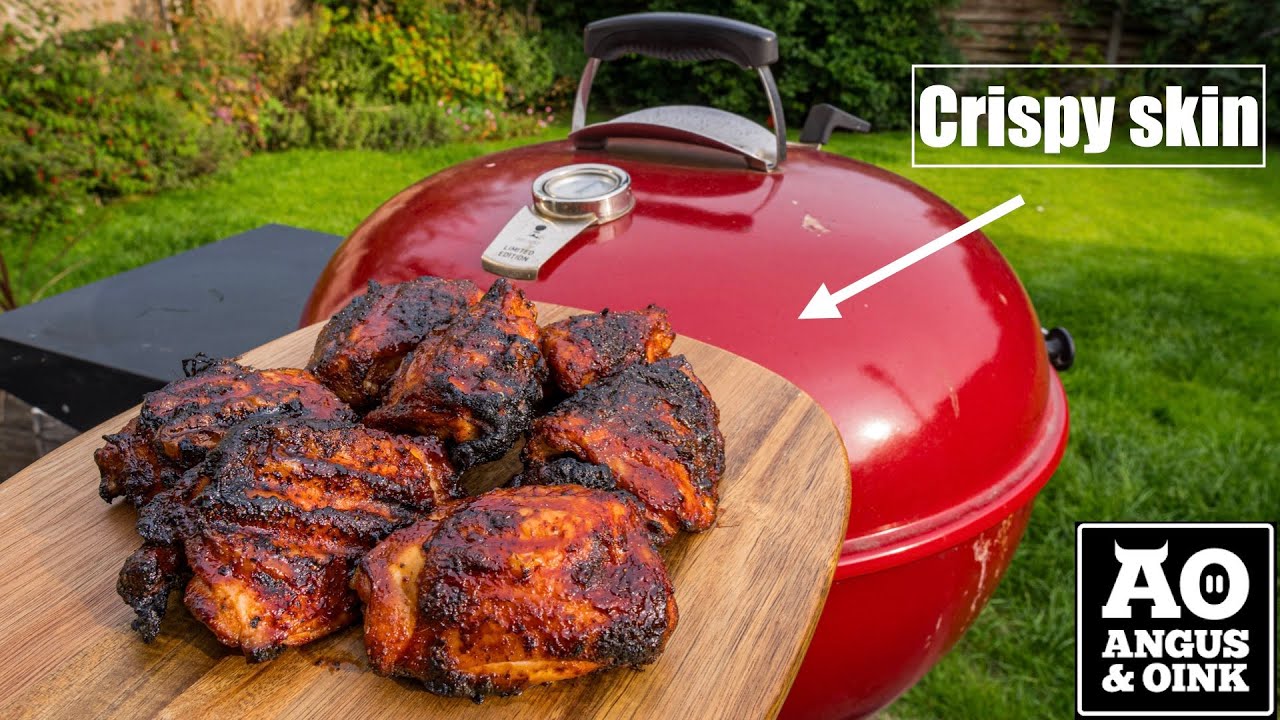 Sweet & sticky chicken thighs on the Weber BBQ