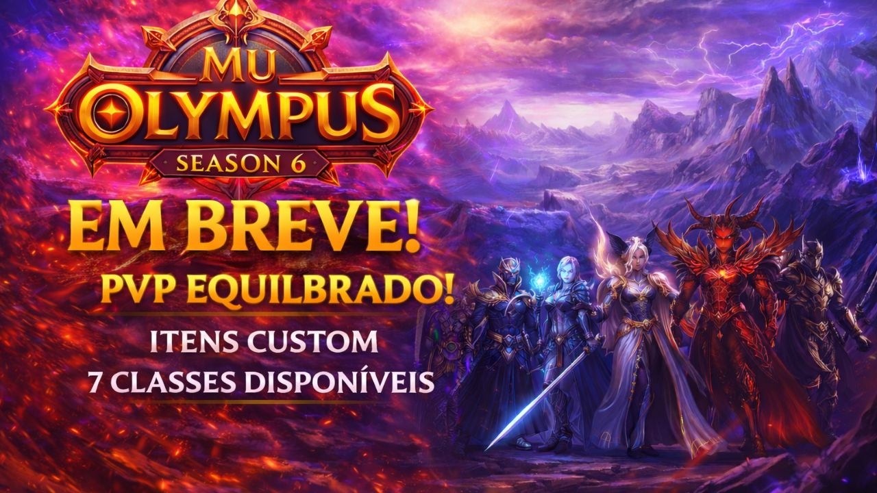 🔥 MU OLYMPUS 6 СЕЗОН – СКОРО! ⚔️ СБАЛАНСИРОВАННЫЙ PVP + ПОЛЬЗОВАТЕЛЬСКИЕ ПРЕДМЕТЫ + 7 КЛАССОВ 🔥