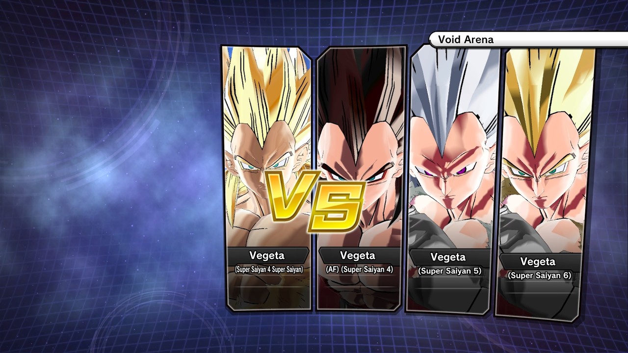 XV2 (PC): Vegeta Super Saiyan 4 Super Saiyan vs Vegeta DBAF SSJ4/Vegeta DBAF SSJ5/Vegeta DBAF SSJ6