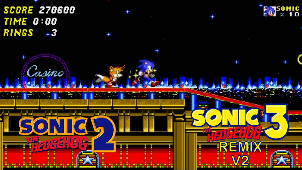 Sonic the Hedgehog 2 Casino Night Zone Sonic 3 remix v2