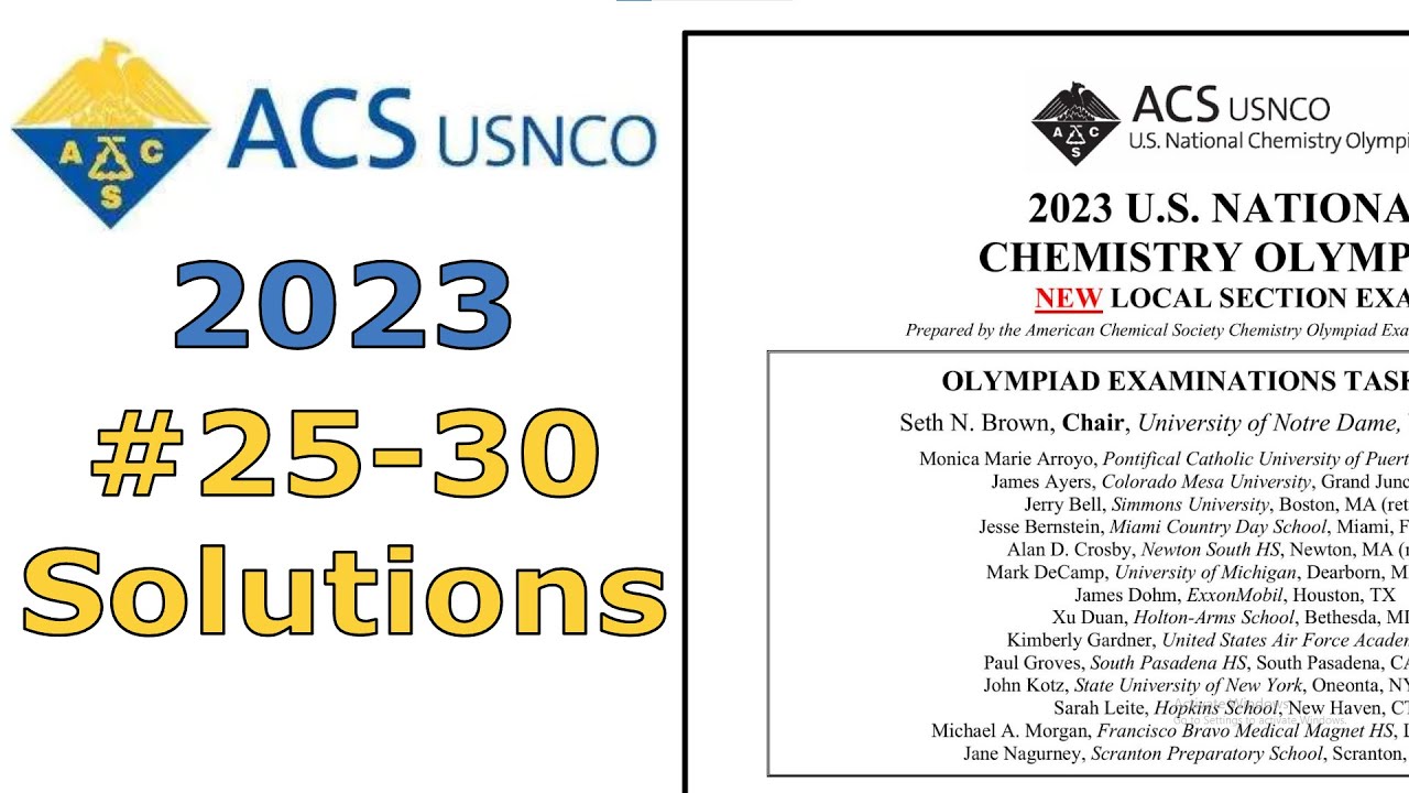2023 USNCO Local Exam #25-30 Solutions | Kinetics