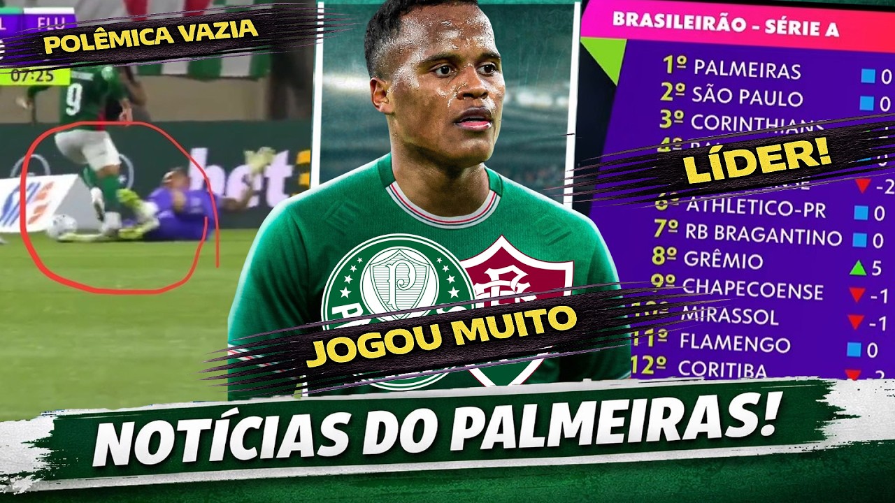VITÓRIA GIGANTE! PALMEIRAS VENCE O FLUMINENSE, É LÍDER DO BRASILEIRÃO E RIVAIS VÂO À LOUCURA