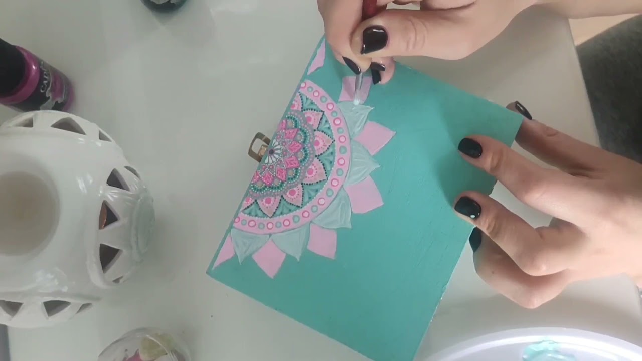 maluje szkatułkę na biżuterie| dotart mandala meditation Art #1