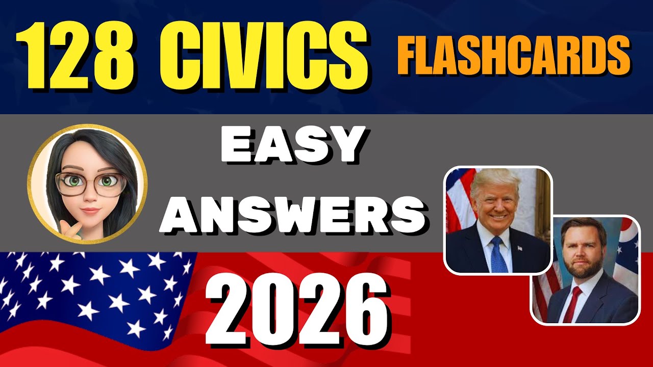 FULL 128 CIVICS QUESTIONS & ANSWERS 2026 (1-128)🛑New Citizenship Test 2026🛑 English Version