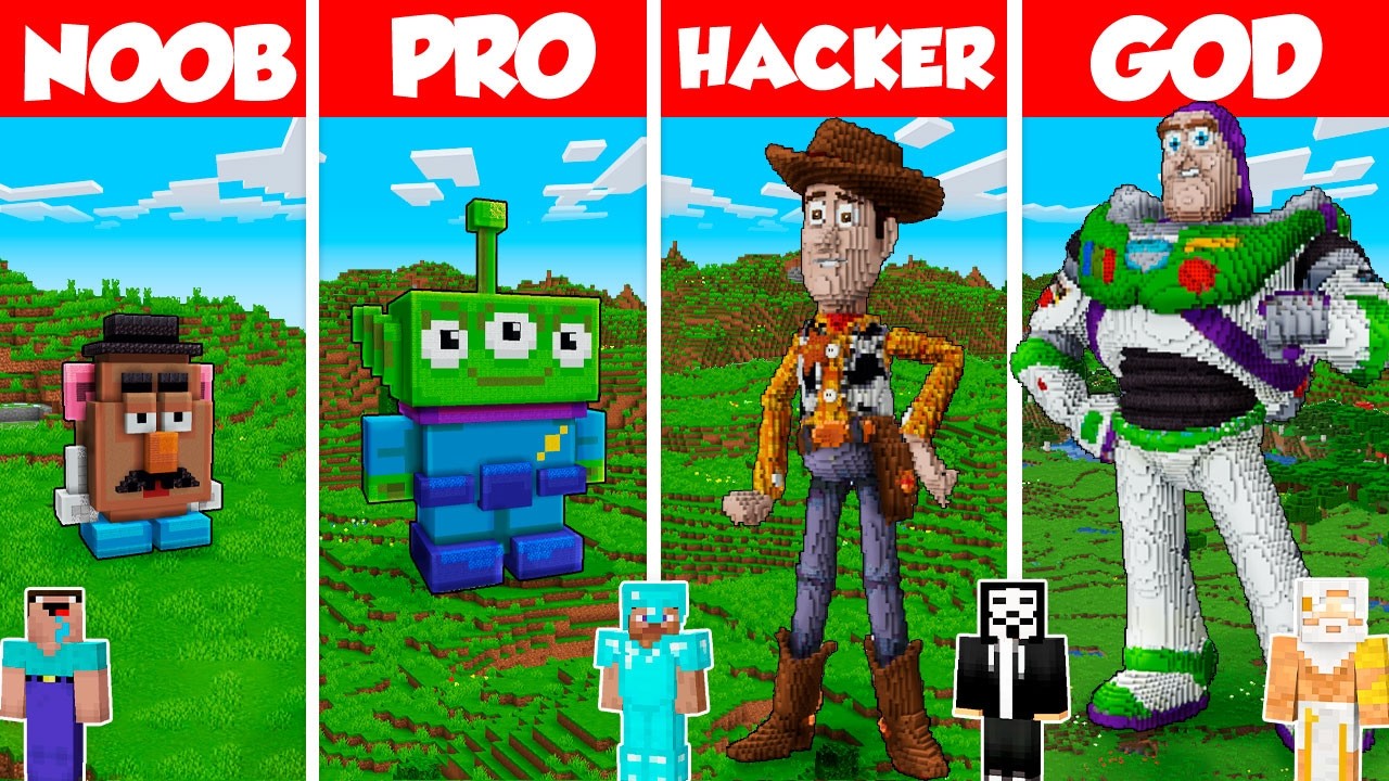 Toy Story 5 Build Battle Challenge - Noob vs Pro vs Hacker vs God - Minecraft Animation