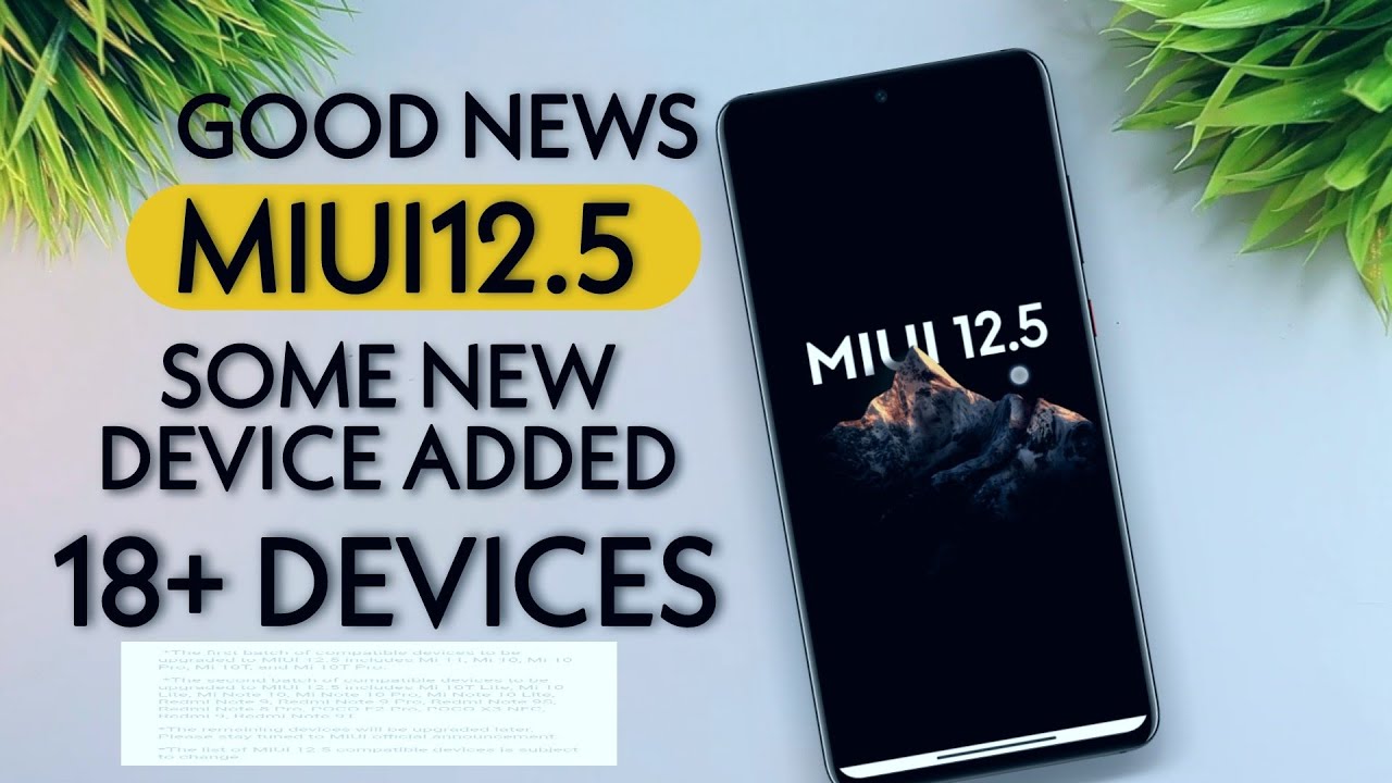 Good News MIUI 12.5 Some New Device Added New List | MIUI 12.5 Update