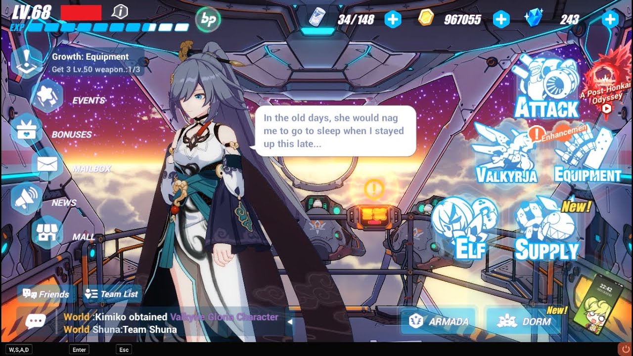 Honkai Impact 3rd - Fu Hua (Azure Empyrea) voice lines bridge duty Subtitle (ID/ENG)