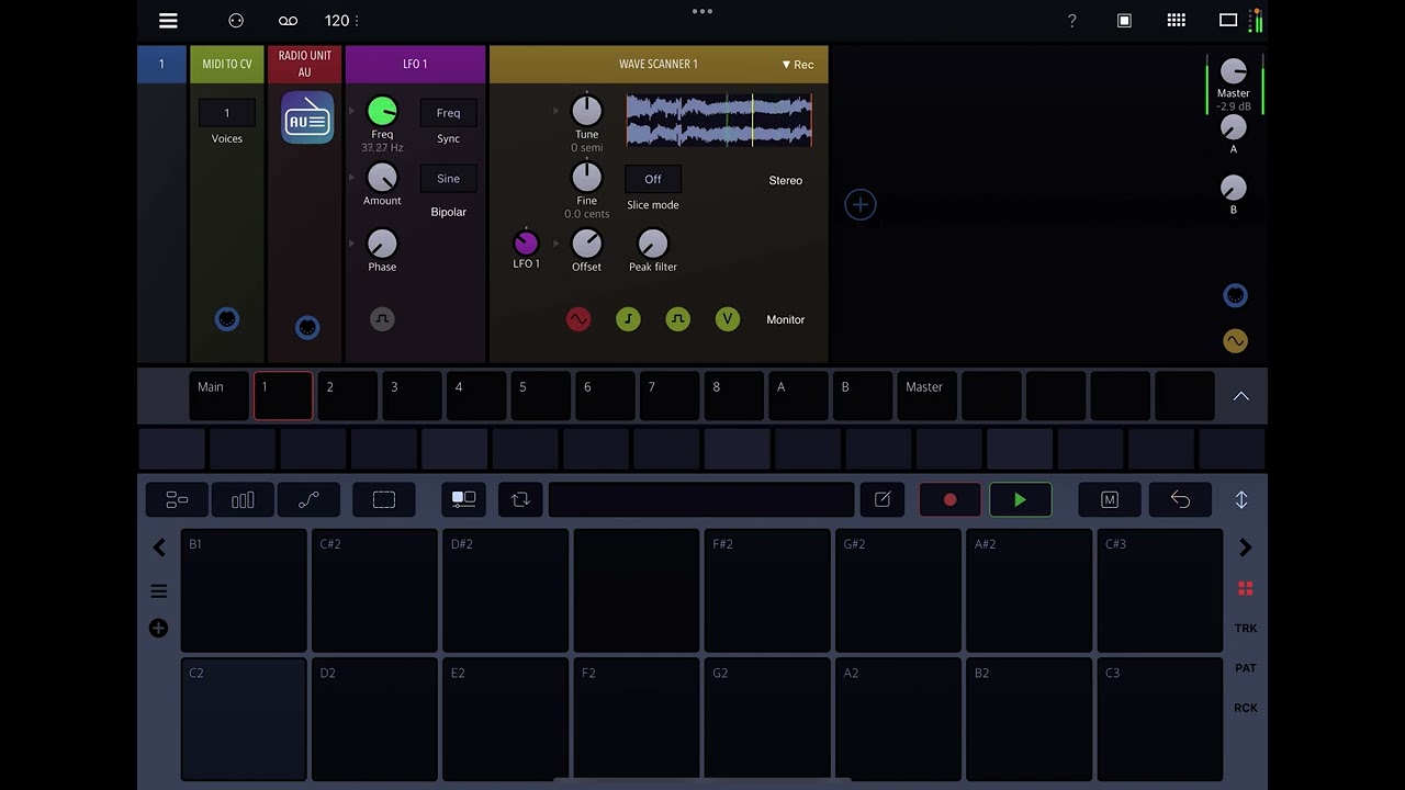 Wave scanner module demo - Drambo v2.25 / DSP Extensions 1 IAP