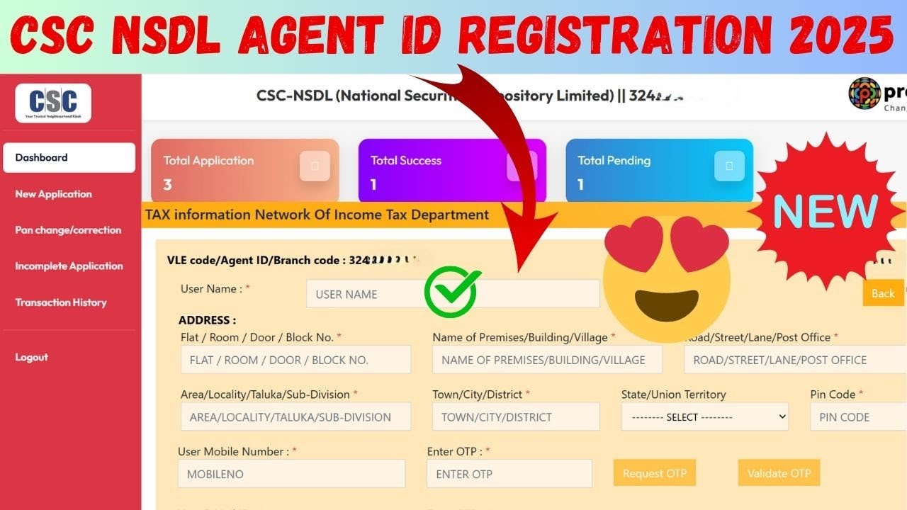 CSC NSDL PAN  AGENT ID REGISTRATION 2025 | NSDL PAN SERVICES AGENT ID REGISTRATION #csc #cscvle
