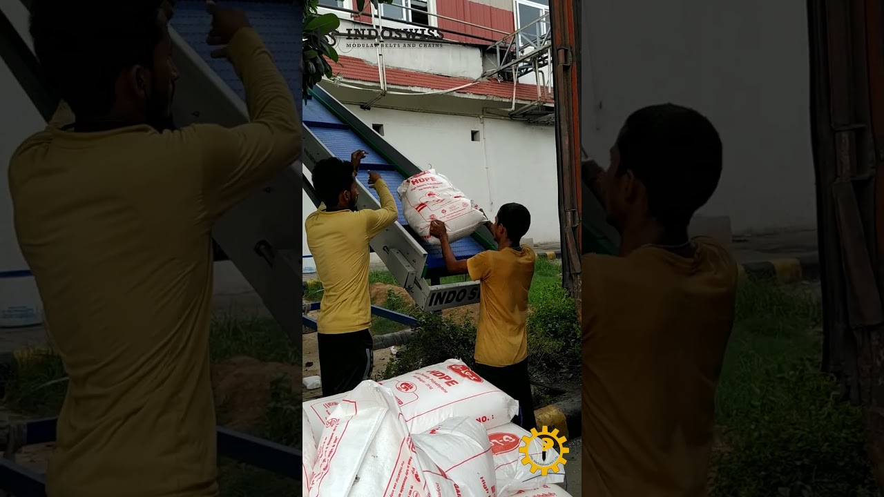 Bags Loading Modular belt #conveyor   #automation #machine #factory #asmr #industrialautomation