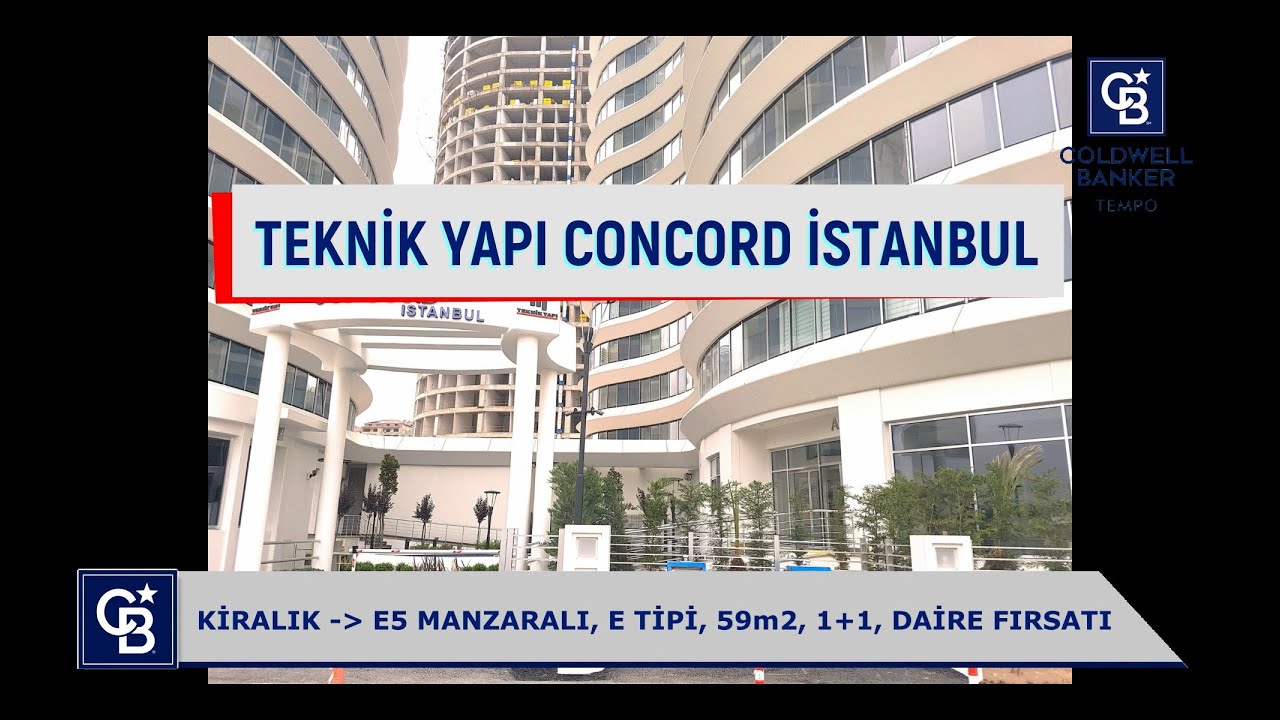 KADIKÖY TEKNİK YAPI CONCORD E5 CEPHE E TİPİ 59m2 KİRALIK 1+1 DAİRE FIRSATI